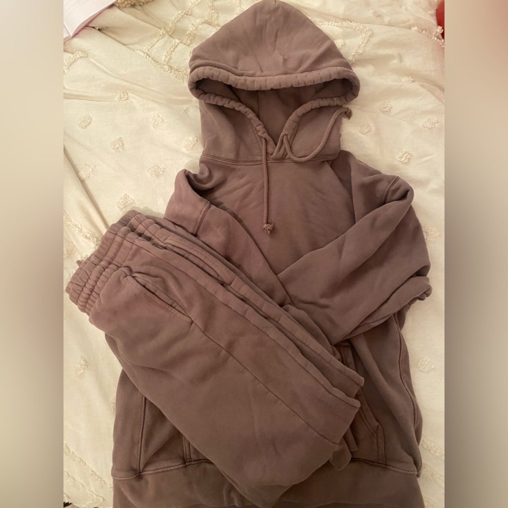 TNA Boyfriend style purple hoodie and sweatpants set